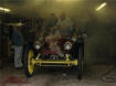 Brad Austin in his 1909 Stanley R taking his frist ride out of our shop at Farrell Steam Clinic 2005