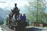 Rack loco haul passengers in the baggage car 