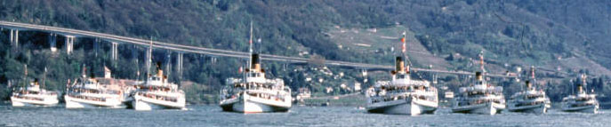8 Paddle Steamers provide transportation on Switzerlands spectacular lakes. 