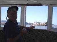 My capable crew - Joseph Butterman at East Brother Light Station on momentarily calmer waters.