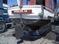 Cast bronze armor trim around transom